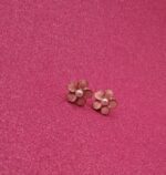 Flower Enamel Metal Pierced Earrings - Image 3